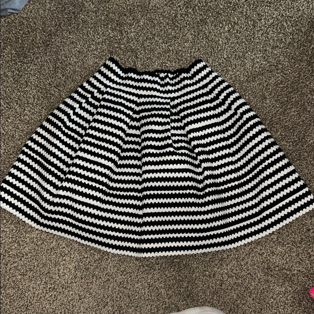 Express Black and White A-Line Skirt